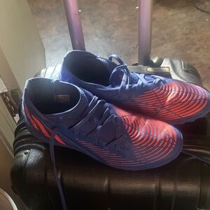 Adidas Men's Vibrant Blue and Red Athletic Shoes